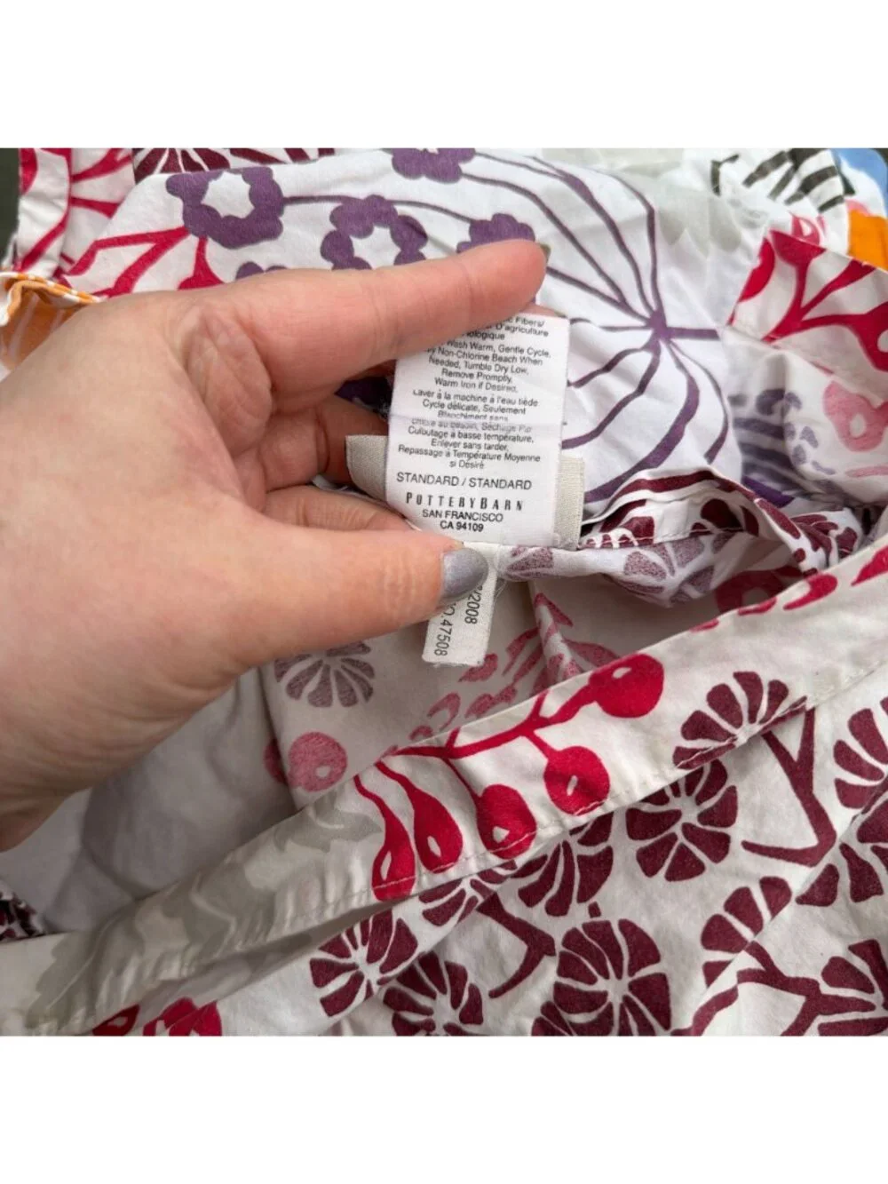 Pottery Barn Duvet Cover Full Queen Owls Birds Floral Button + Two Pillowcases